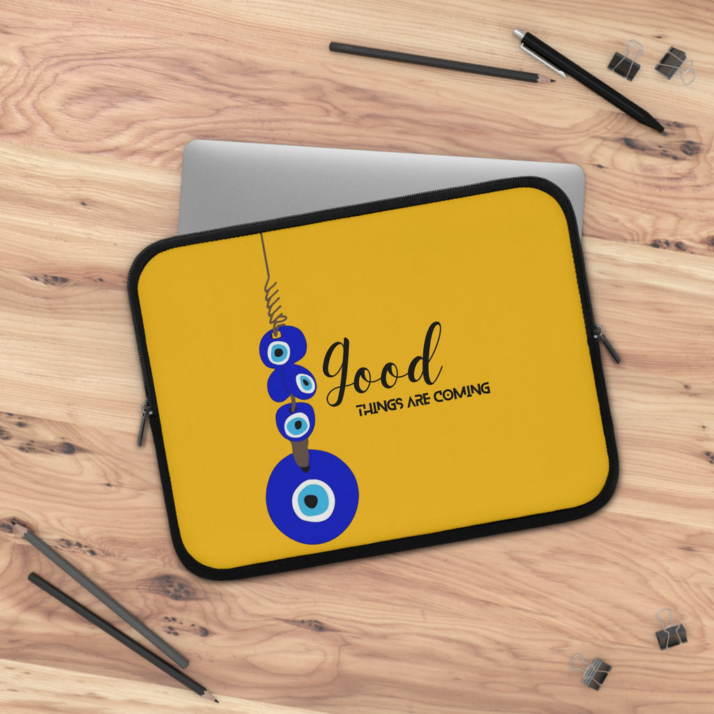 Good Things Are Coming Laptop Sleeve - Cute Tech Case, Gift for Students, Office Accessories, Laptop Bag, Colorful Design