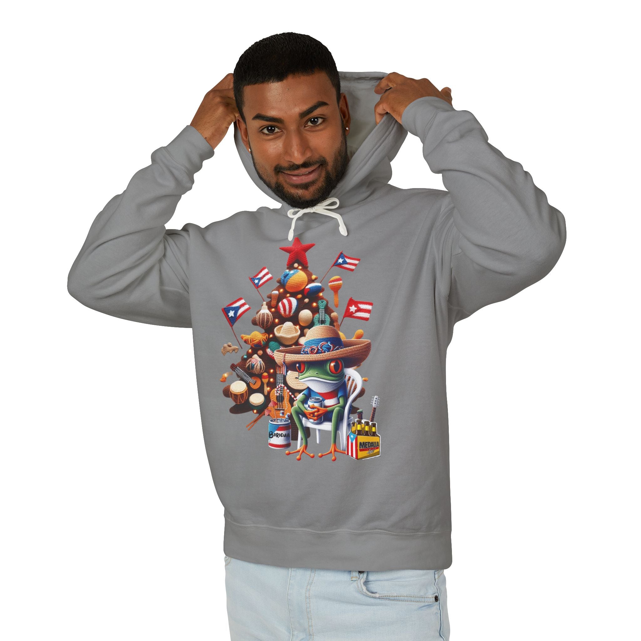 Puerto Rico Navidades Holiday Fiesta Hoodie — Puerto Rican Christmas Tree Graphic Sweatshirt