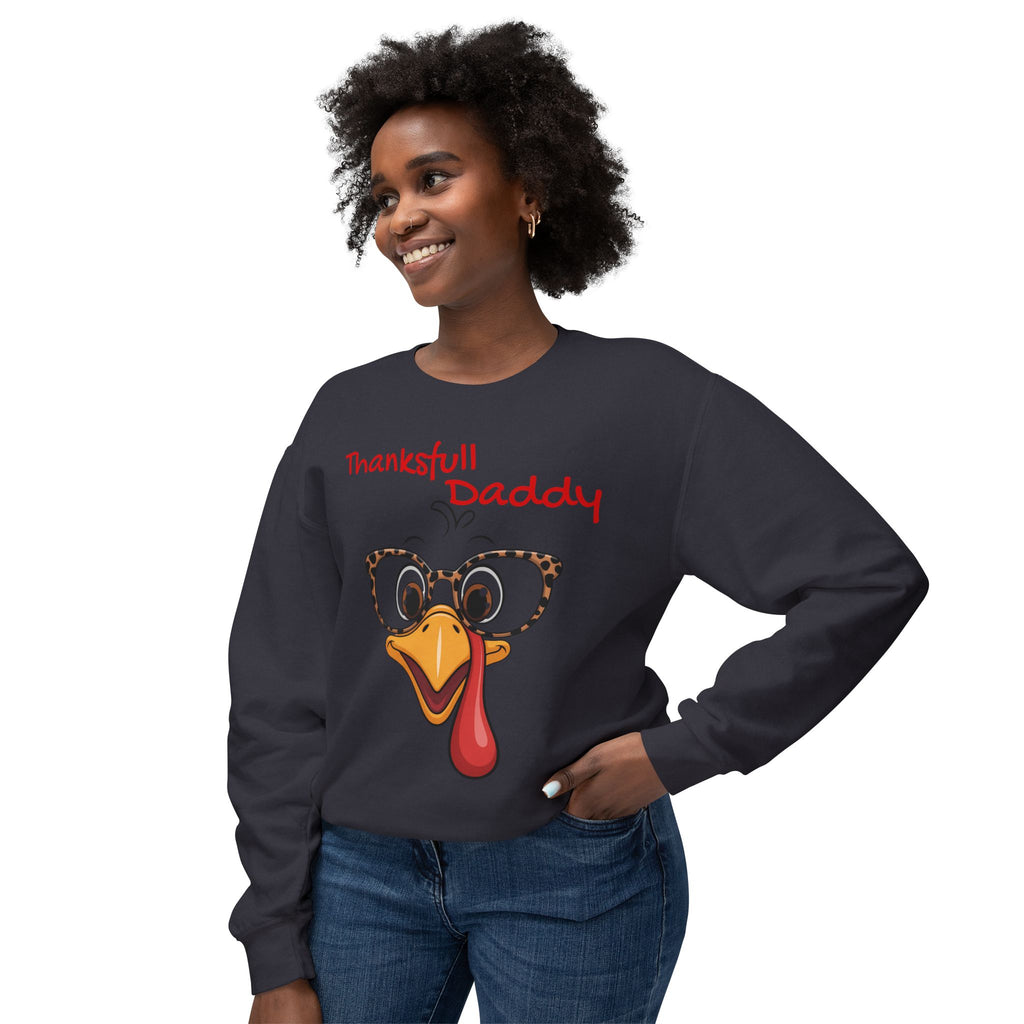 Thanksgiving Turkey 'Thankstfull Daddy' Crewneck Sweatshirt Fall T-Shirts and Sweatshirts Collection