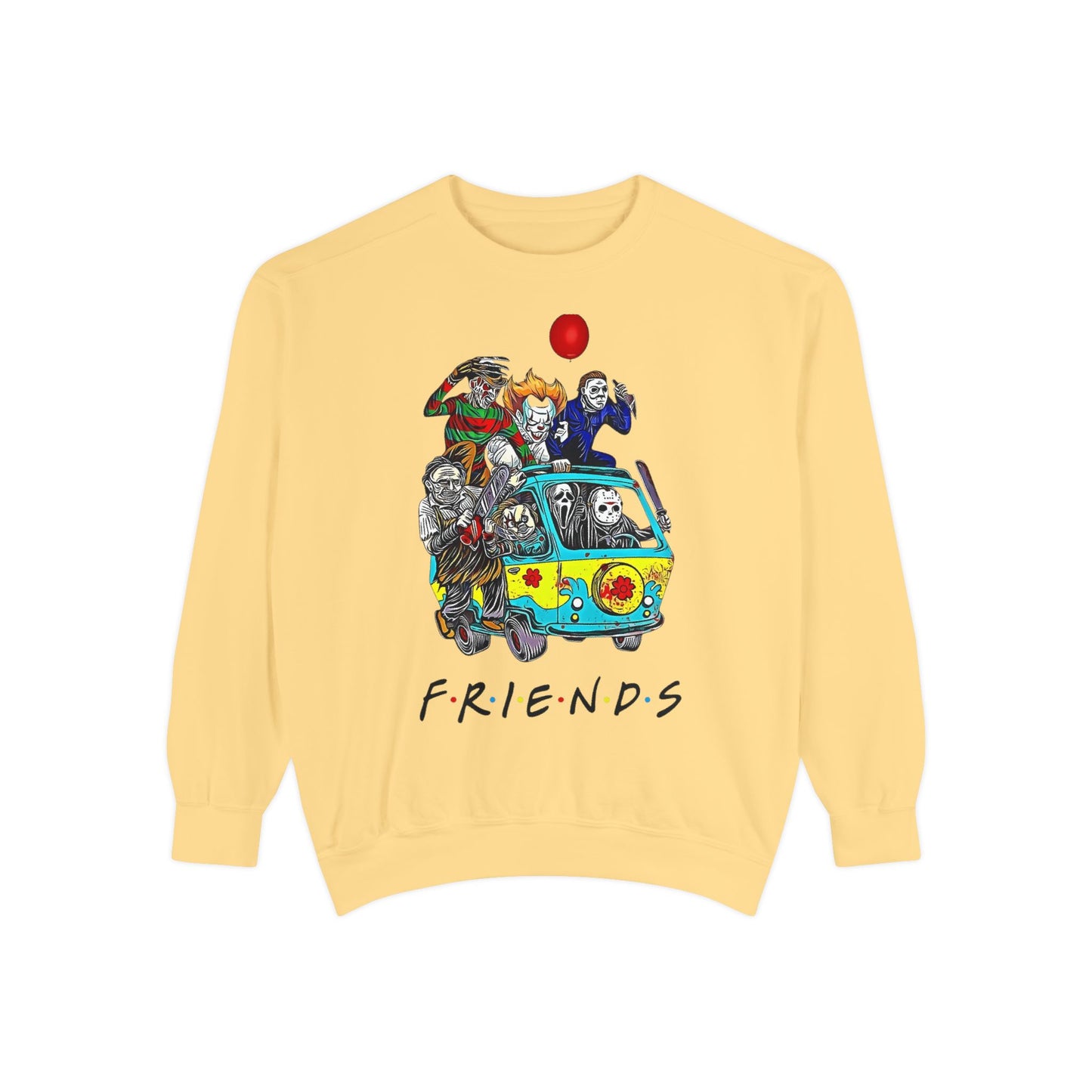 Friends-Inspired Unisex Garment-Dyed Sweatshirt, Cozy Casual Wear, Unique Graphic Sweatshirt, Perfect Gift, Everyday Style