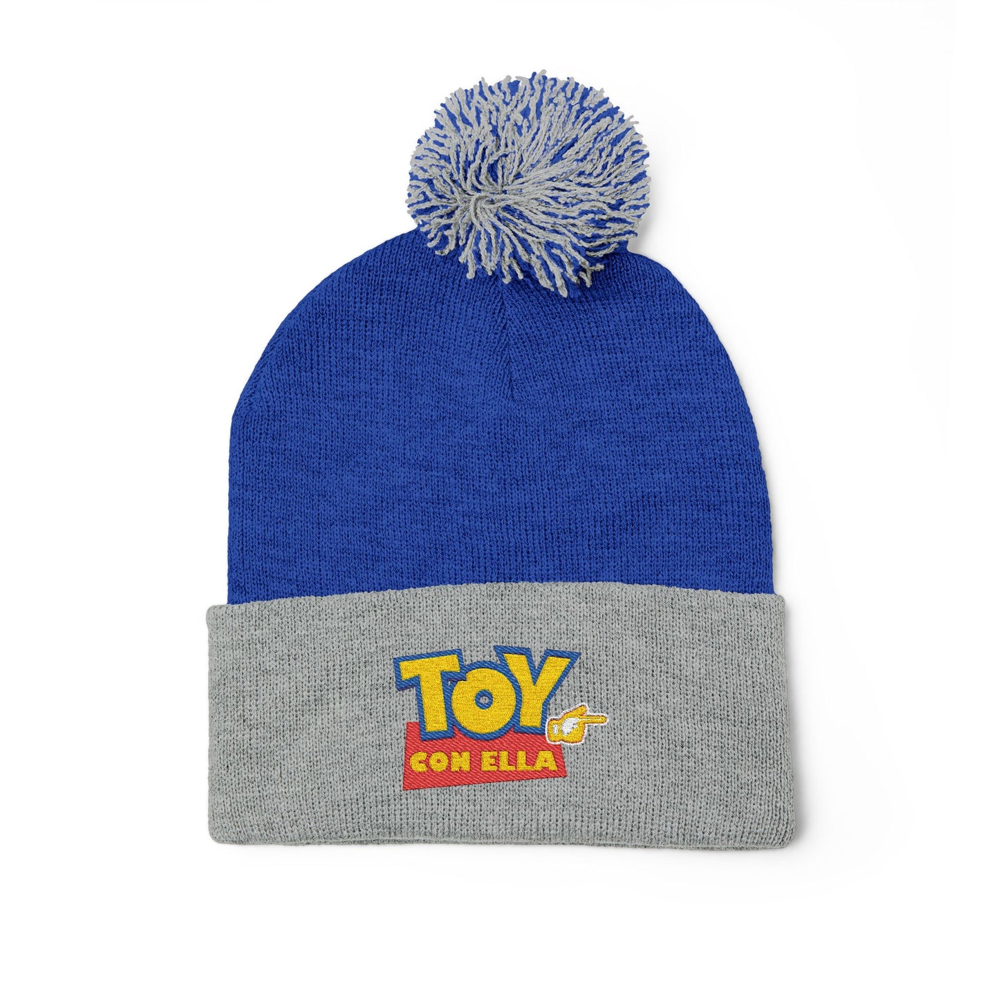 Toy Story Embroidered Pom-Pom Knit Cap Humor Cuffed Beanie – Warm, Soft & Sassy Winter Hat