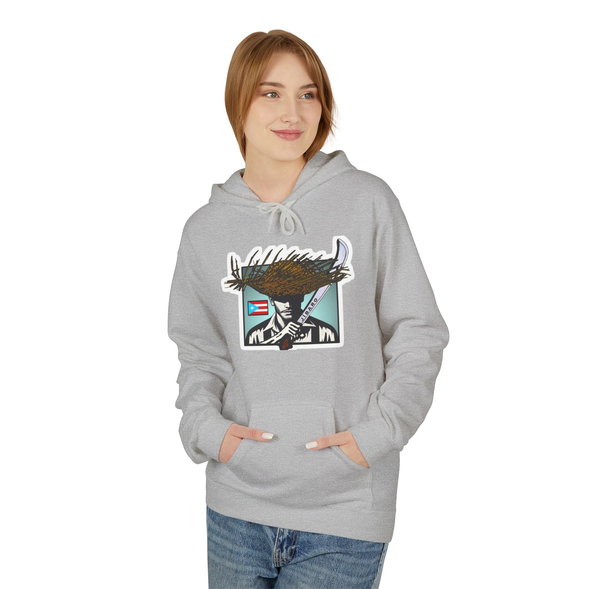 Gíbaro Hoodie  Puerto Rican Pride Pullover with Flag Machete Design