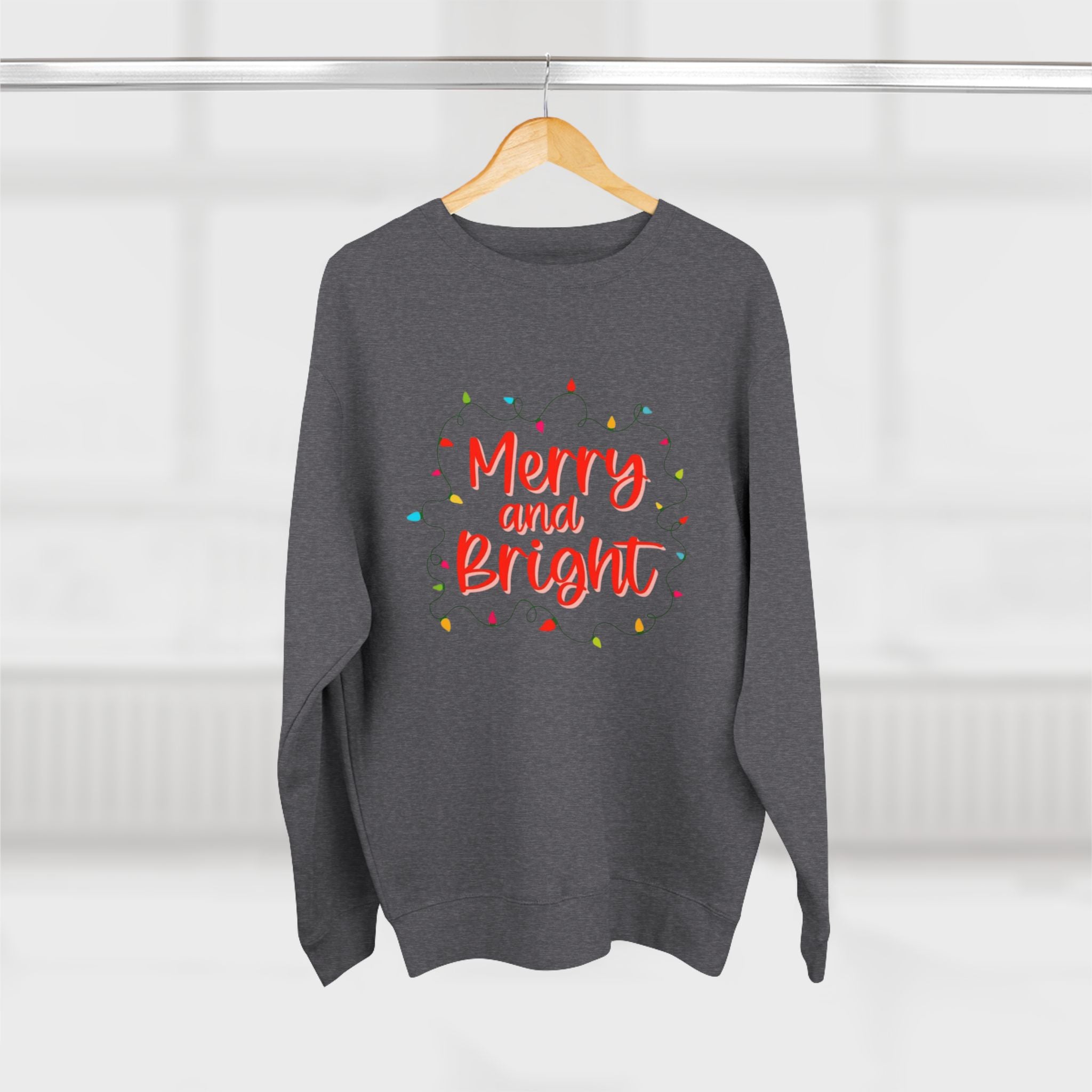 Christmas T-Shirts & Sweatshirts | Holiday Graphic Tees & Cozy Festive Wear Merry and Bright Crewneck Sweatshirt