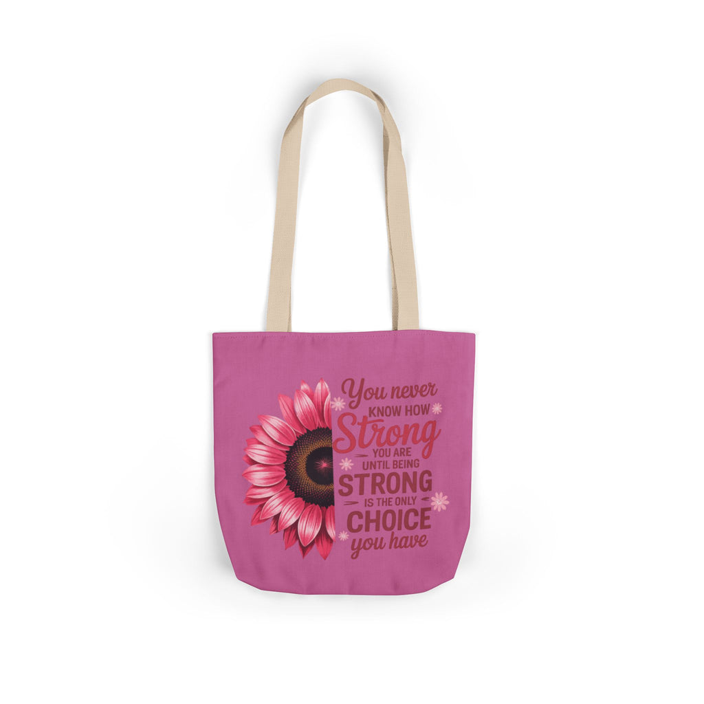 Cancer Survivor Hope Collection Inspirational Canvas Tote Bag with Floral Design