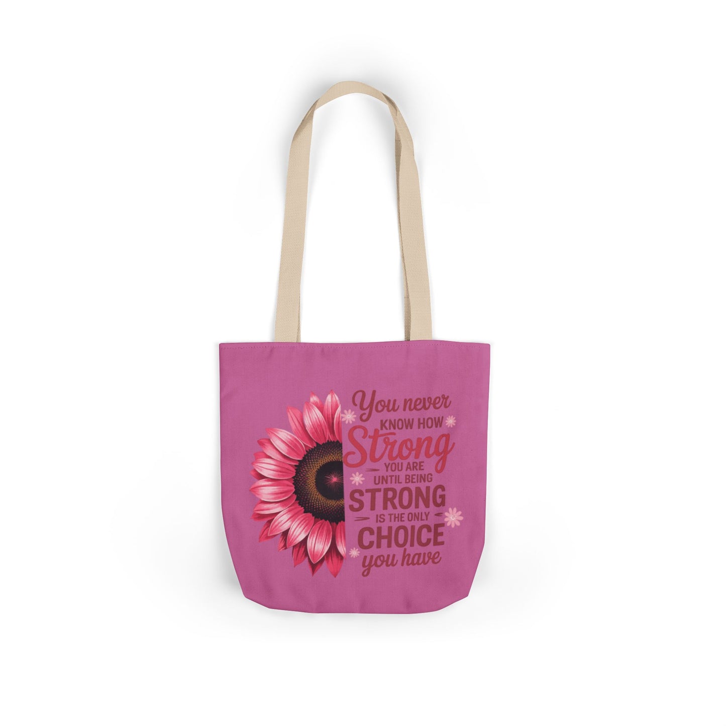 Cancer Survivor Hope Collection Inspirational Canvas Tote Bag with Floral Design
