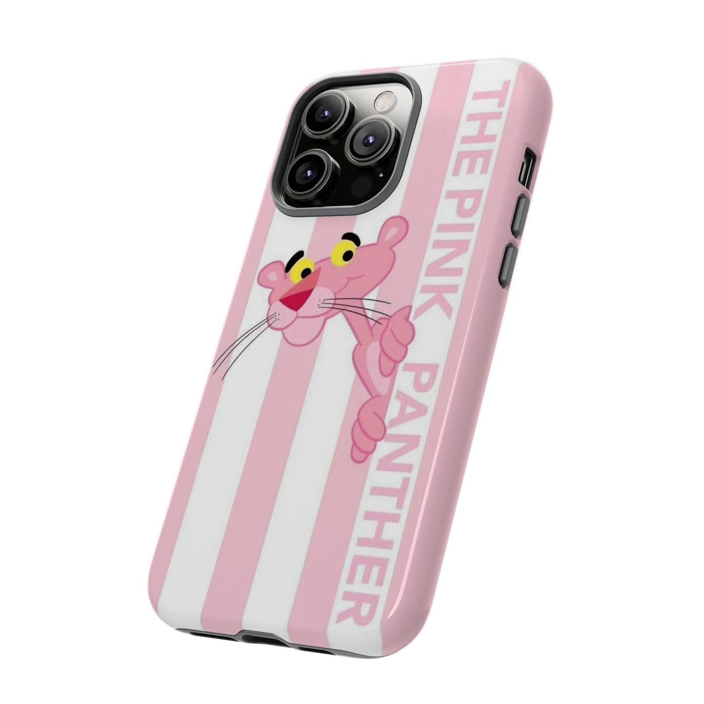 Pink Panther Tough Case Retro Striped Phone Case with "The Pink Panther" Design