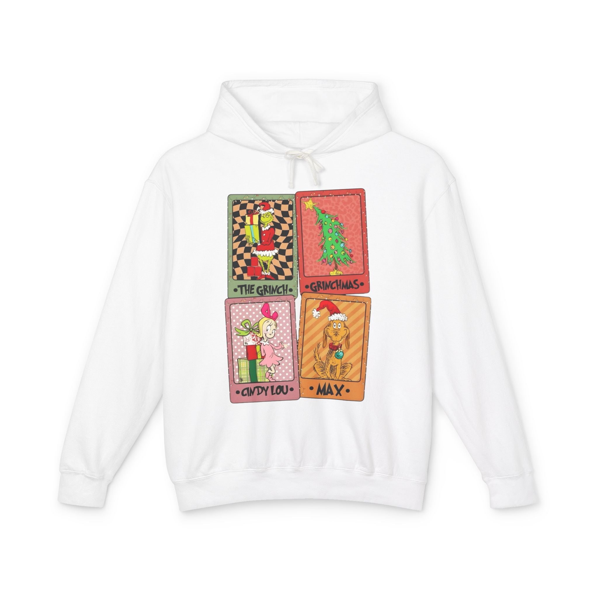 Grinchy Holiday Hoodie  'The Grinch' Christmas Cards Vintage Patch Pullover Cartoon Christmas T-shirts and Sweaters