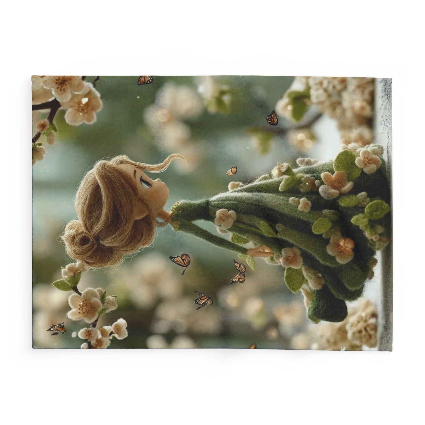 Floral Fairy Fleece Blanket — Cozy Spring Blossom Throw for Kids & Adults