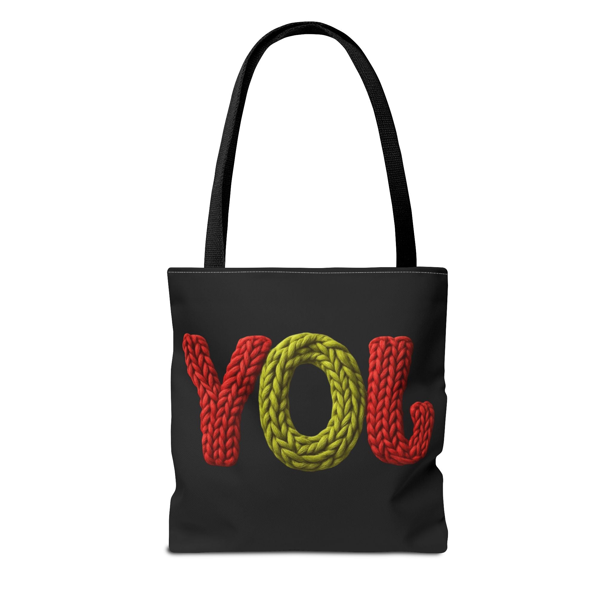 Christmas Tote Bag  Festive Holiday DesigJoy Knit Tote Bag  Colorful 'JOY' Yarn Design, Cozy Holiday Gift Tote