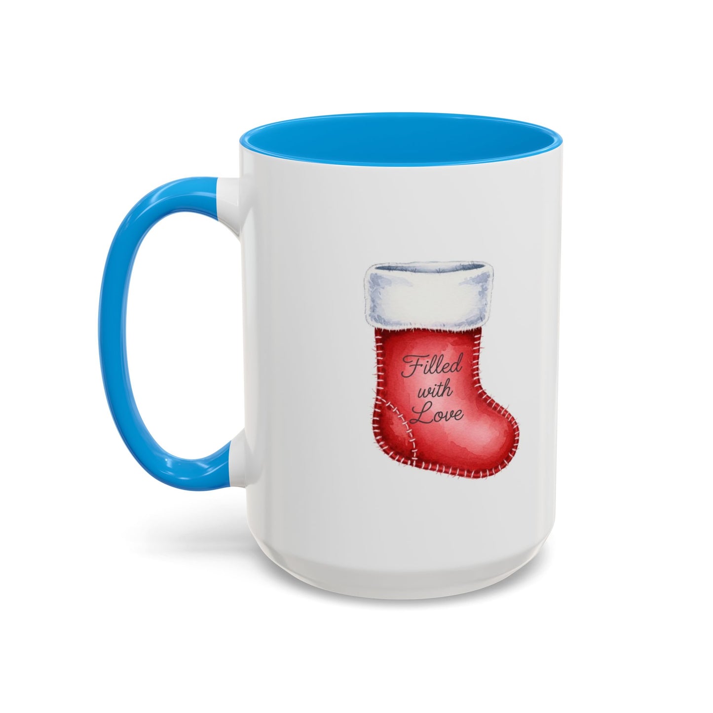 Holiday Mugs Christmas Gift Ideas Hot Cocoa & Coffee Cup Designs Filled with Love - Colorful 11oz & 15oz