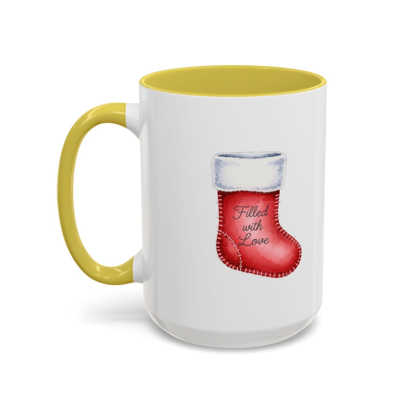 Holiday Mugs Christmas Gift Ideas Hot Cocoa & Coffee Cup Designs Filled with Love - Colorful 11oz & 15oz
