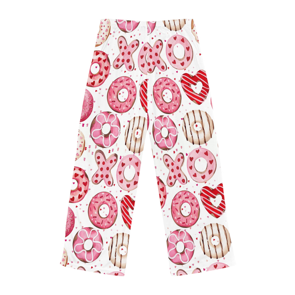 Valentine Donut & XOXO Pajama Pants — Women’s Cozy Pink Heart Sleepwear