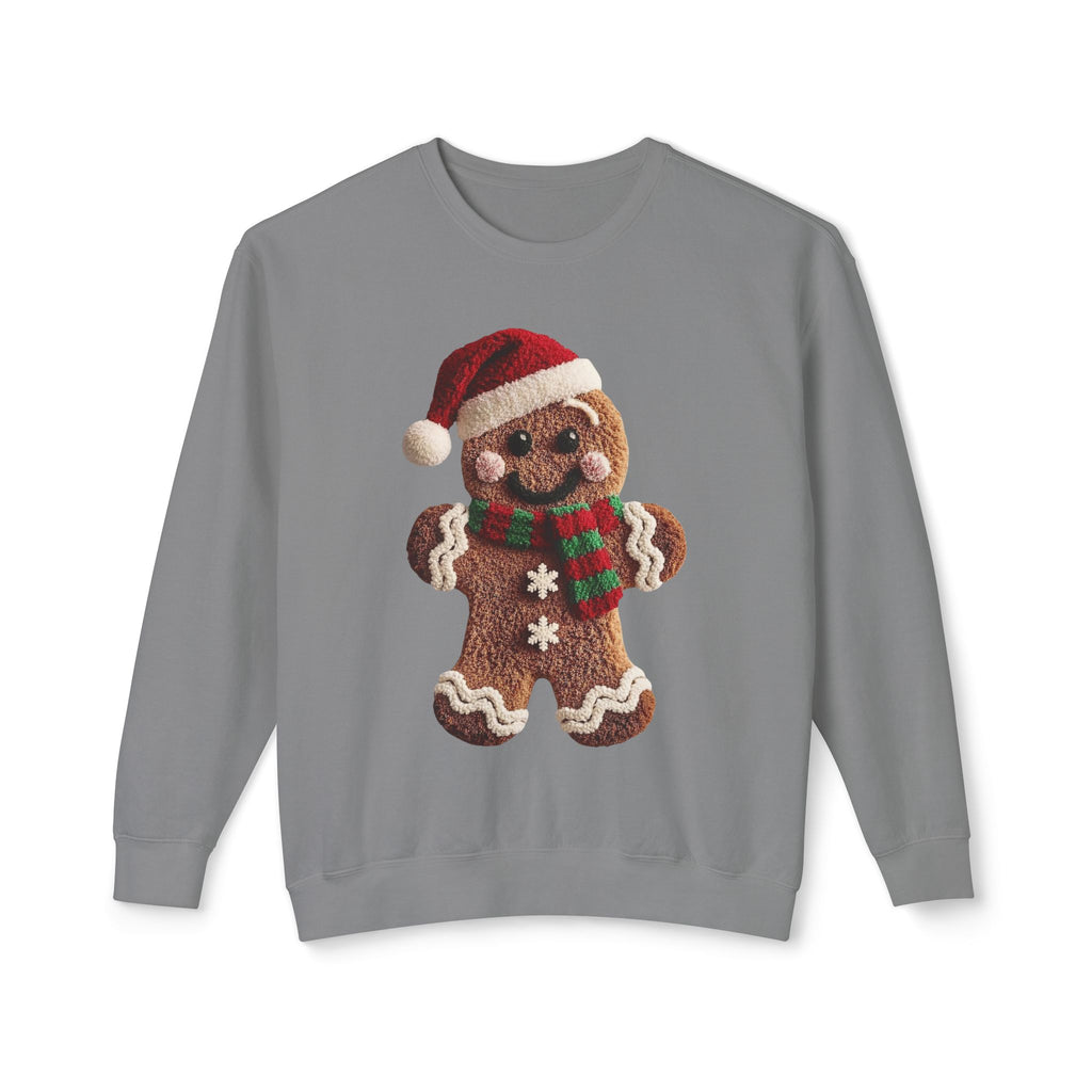 Gingerbread Cookie Christmas Sweatshirt – Cute Santa Hat & Scarf Holiday Crewneck