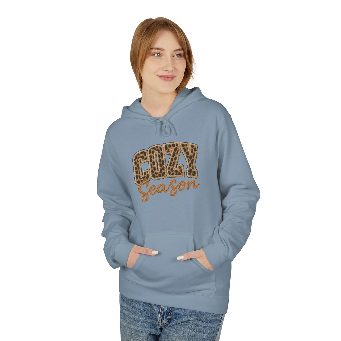 Cozy Season Leopard Hoodie — Fall Winter Graphic Pullover