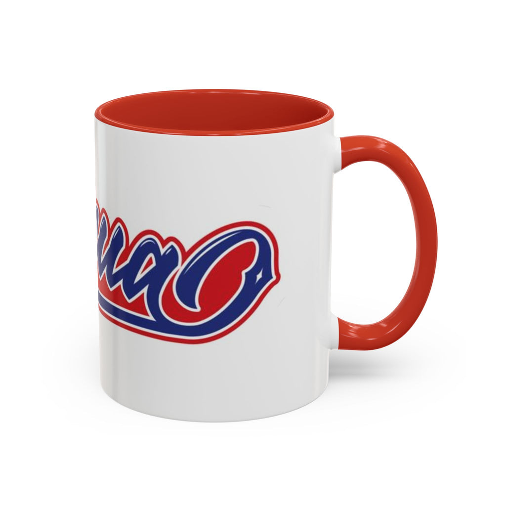 Puerto Rico Script Accent Coffee Mug — Retro Red & Blue 'Boricua' Design (11/15oz)
