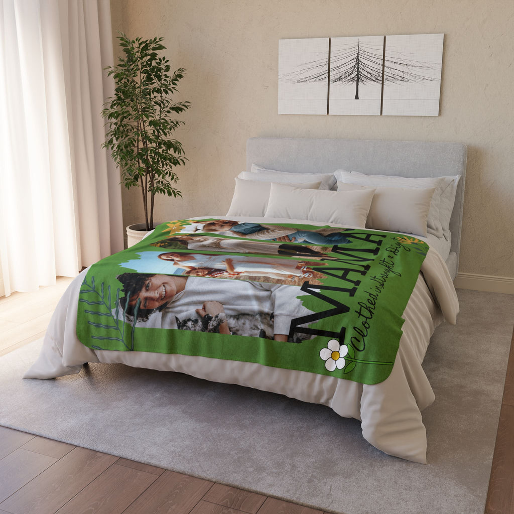 Mama Fleece Sherpa Blanket "Clothed in Strength & Dignity" Cozy Mother's Day Gift cozy all-occasion blanket!