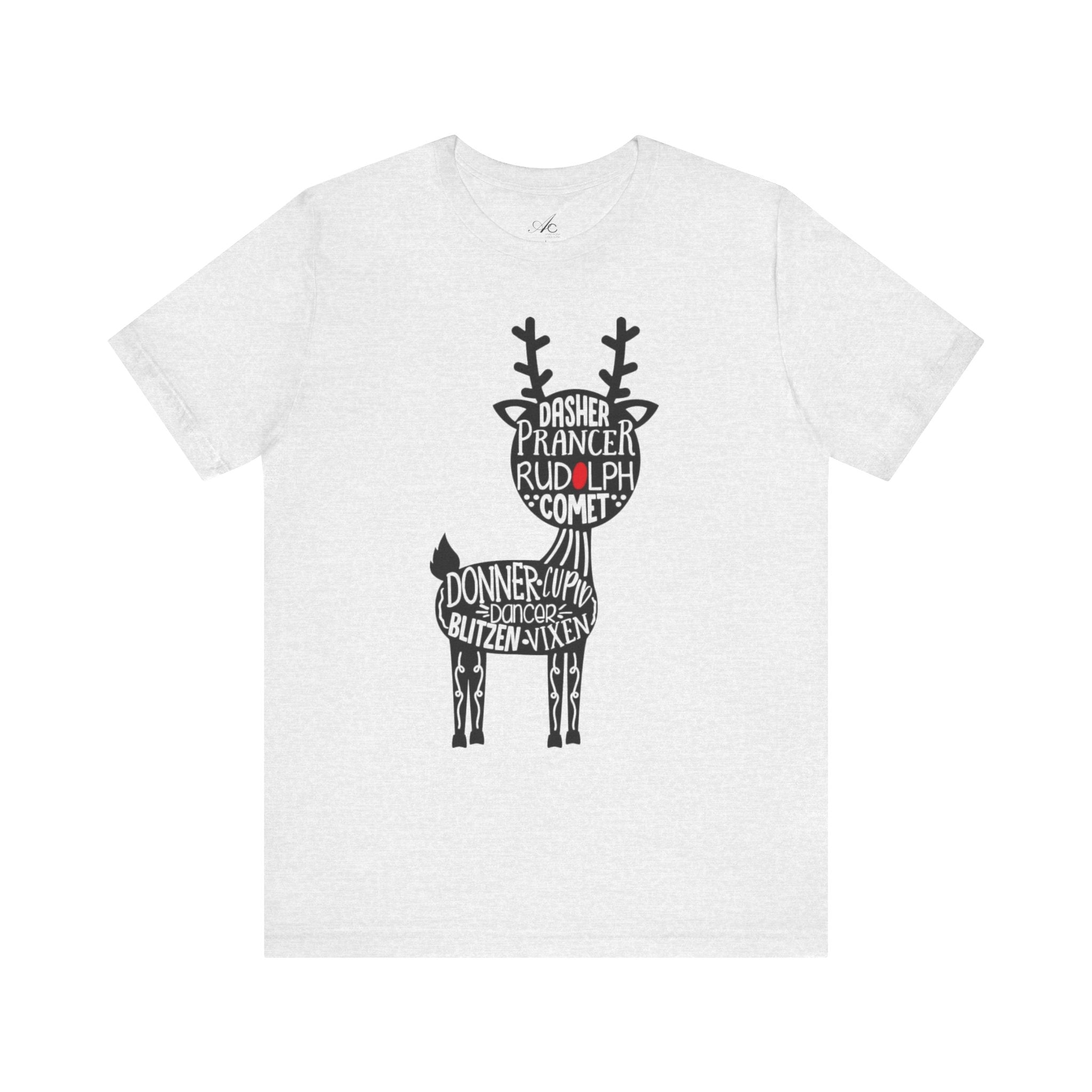 Christmas Reindeer Graphic Tee - Unisex Jersey Short Sleeve Shirt