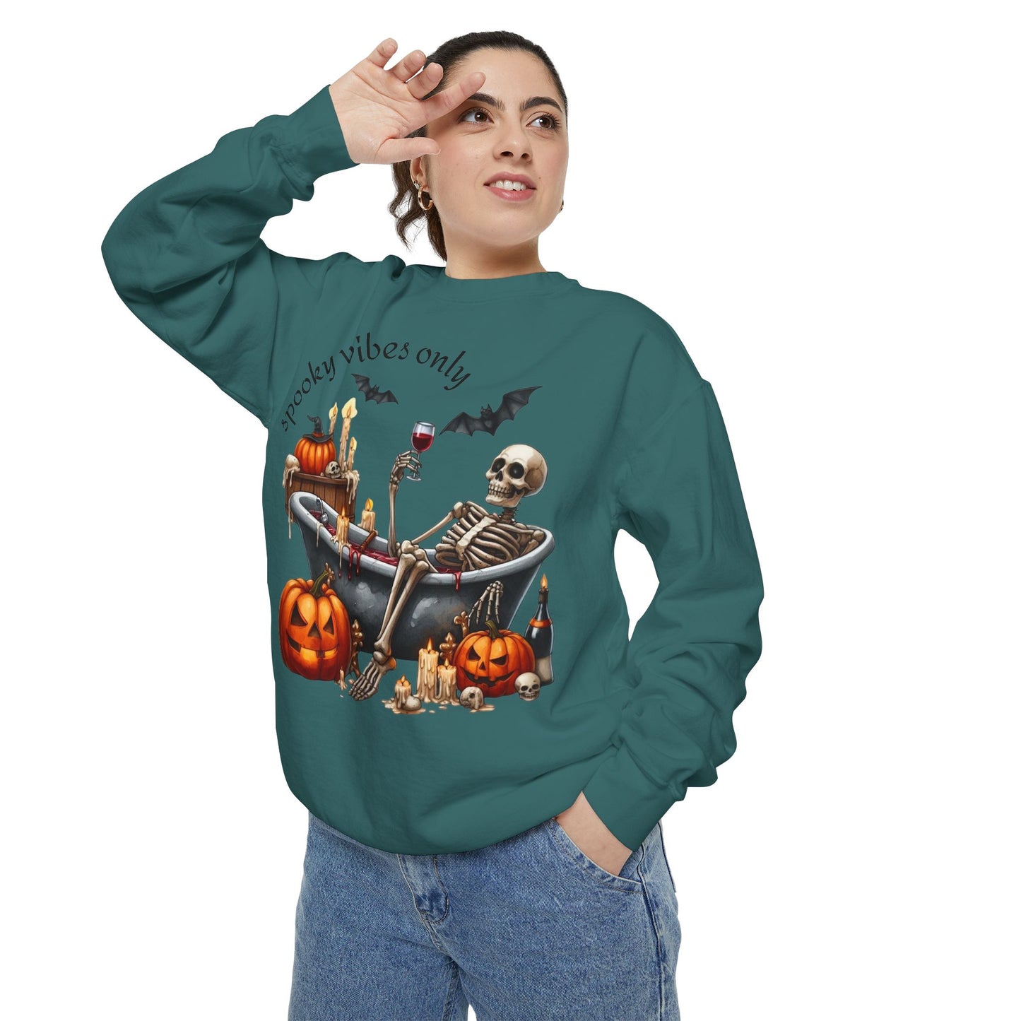 Spooky Vibes Only Sweatshirt, Halloween Sweatshirt, Unisex Fall Apparel, Cozy Trick or Treat Sweatshirt, Comfortable Halloween Gift, [...]