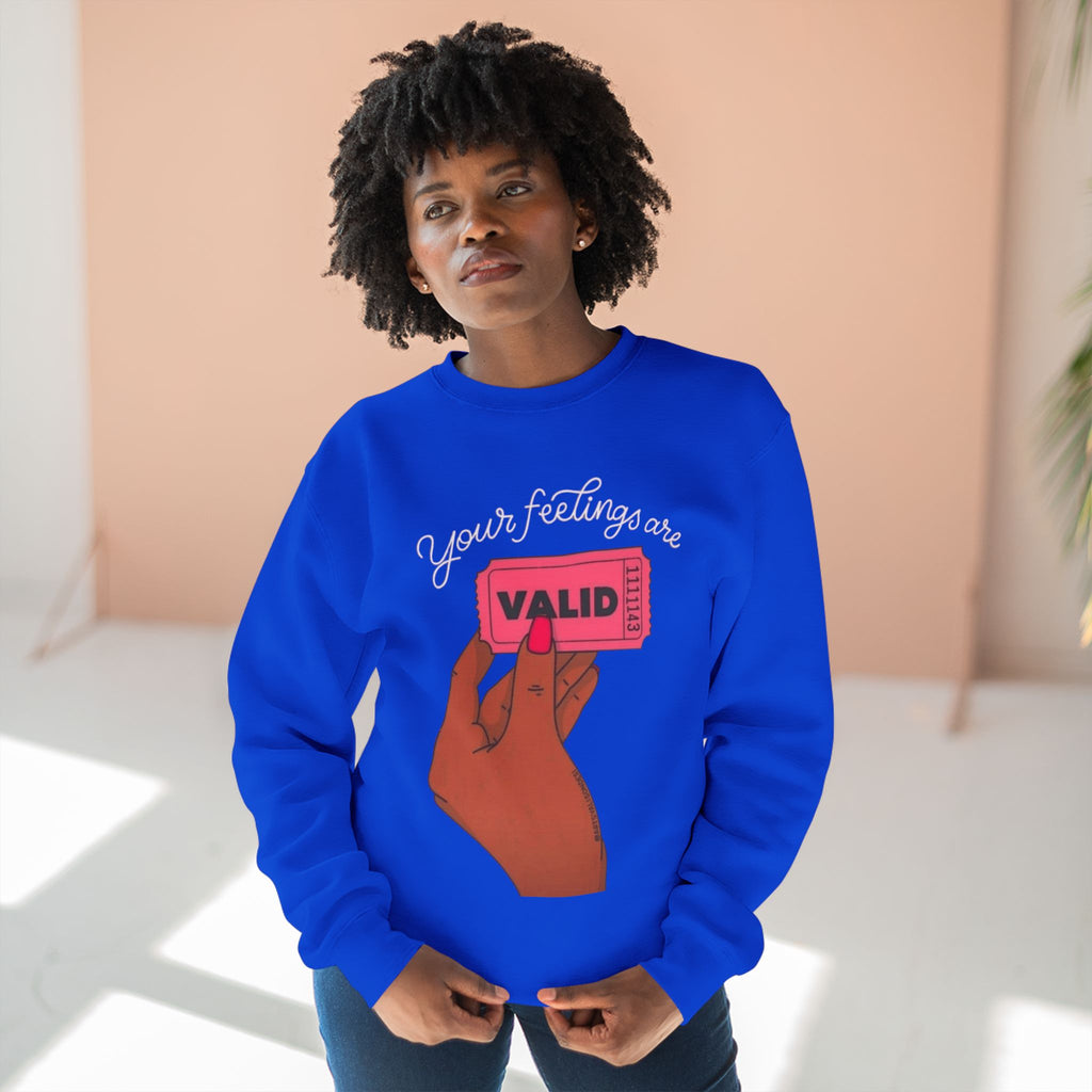 Valid Ticket Crewneck Sweatshirt  Empowerment Graphic Pullover Valentine’s Day sweaters