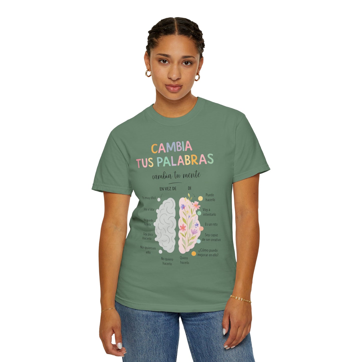 Cambia Tus Palabras Floral Positivity T-Shirt