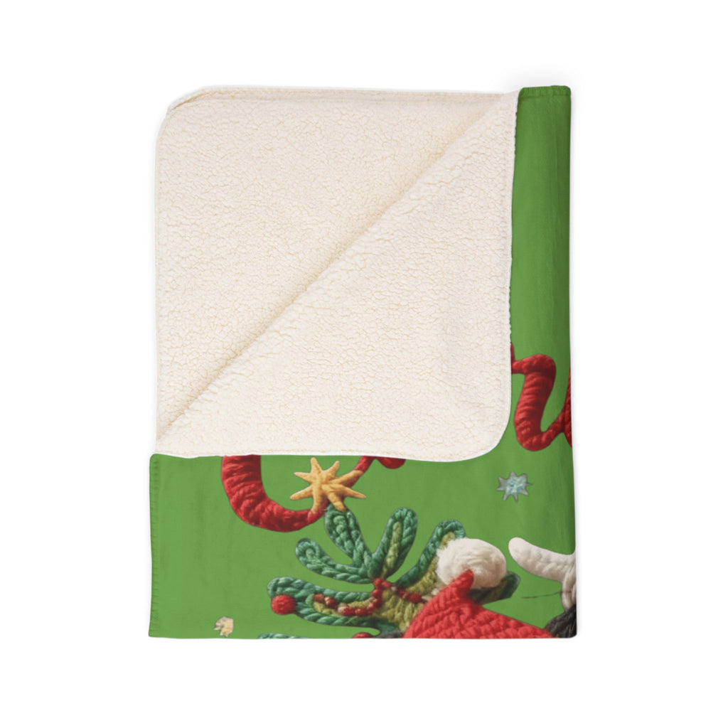 Christmas Sherpa Blanket — Holiday Mickey & Minnie Plush Knit Design