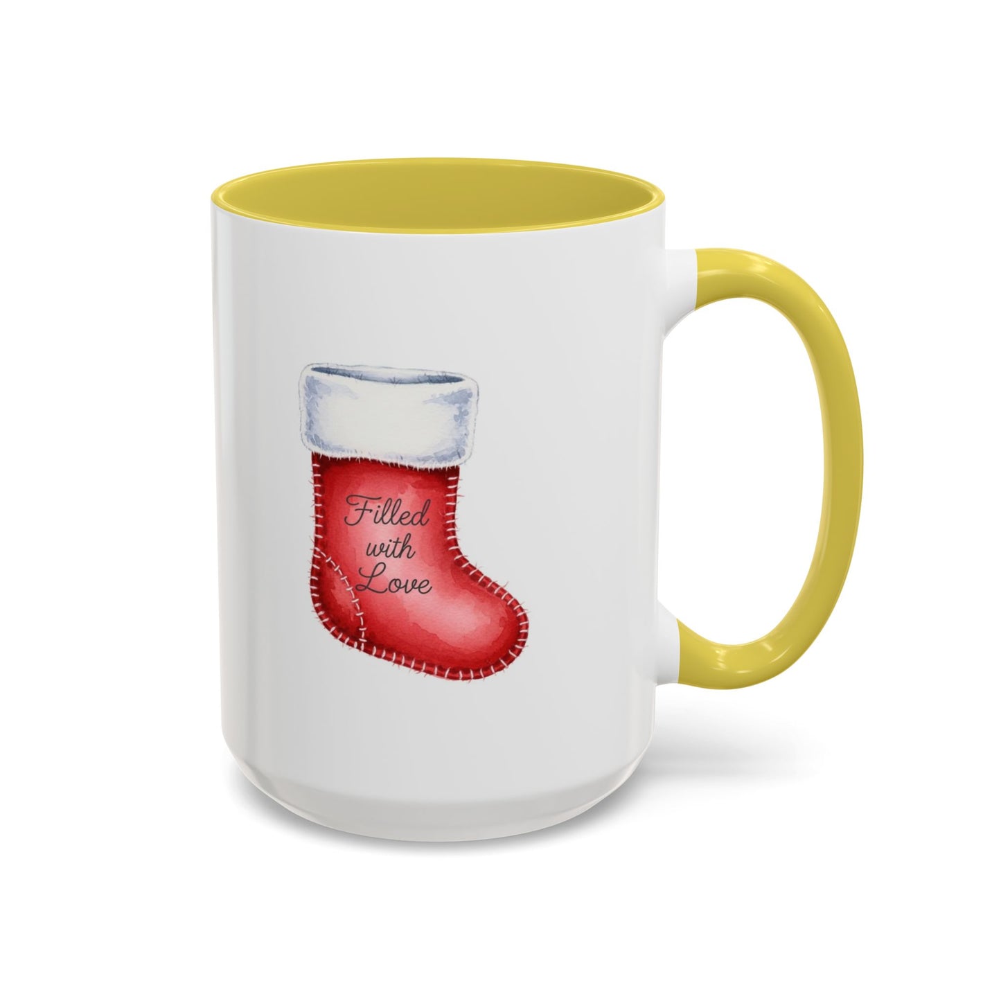 Holiday Mugs Christmas Gift Ideas Hot Cocoa & Coffee Cup Designs Filled with Love - Colorful 11oz & 15oz