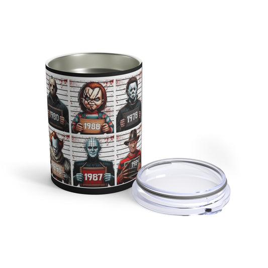 Halloween Retro Horror Movie Tumbler 10oz | Perfect for Halloween, Gifts for Horror Fans, Movie Night Essentials, Collectible Drinkware