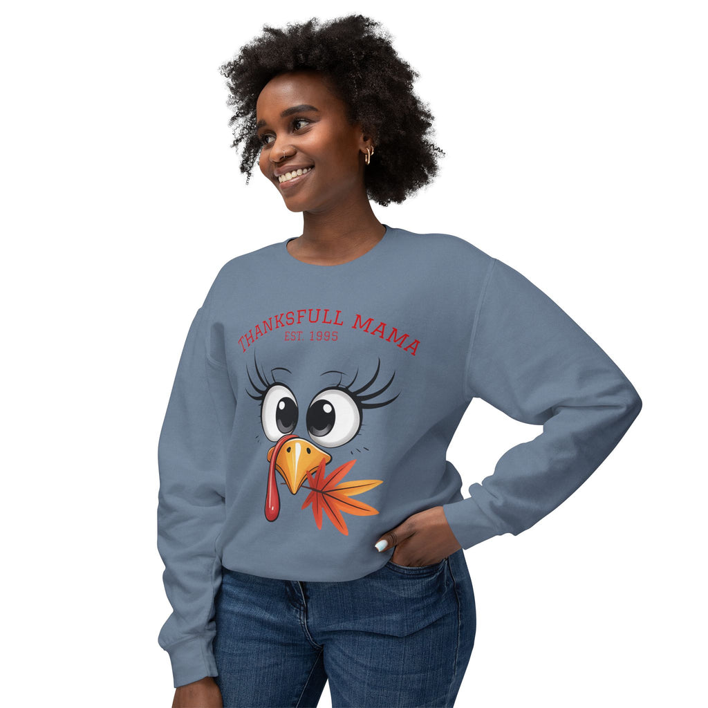 Thanksgiving Mama Sweatshirt  Cute Turkey Face "Thanksgfull Mama" Fall Pullover Fall T-Shirts and Sweatshirts Collection