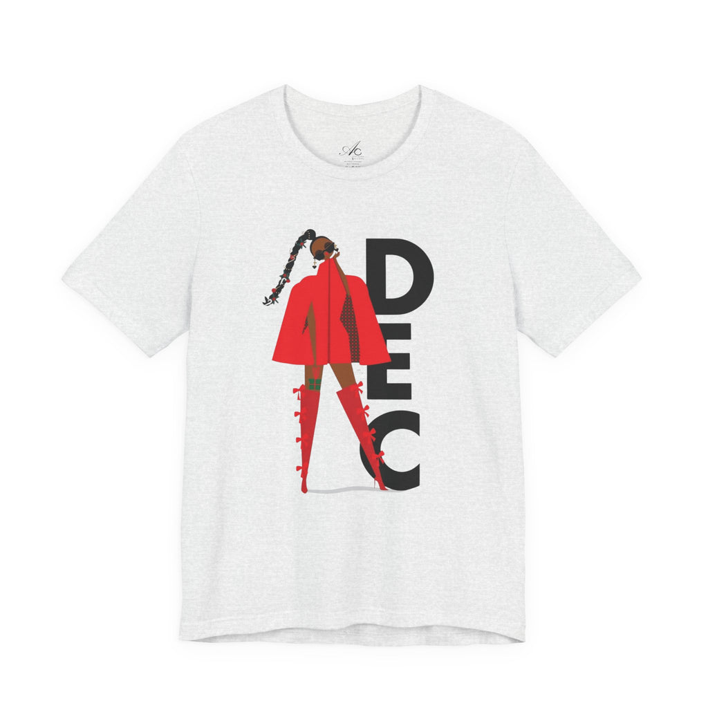 December Fashion Tee  Red Coat Model Graphic Shirt