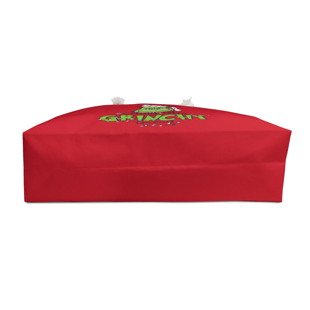 Grinchy Holiday Weekender Bag Christmas Tote Bag Festive Holiday Design