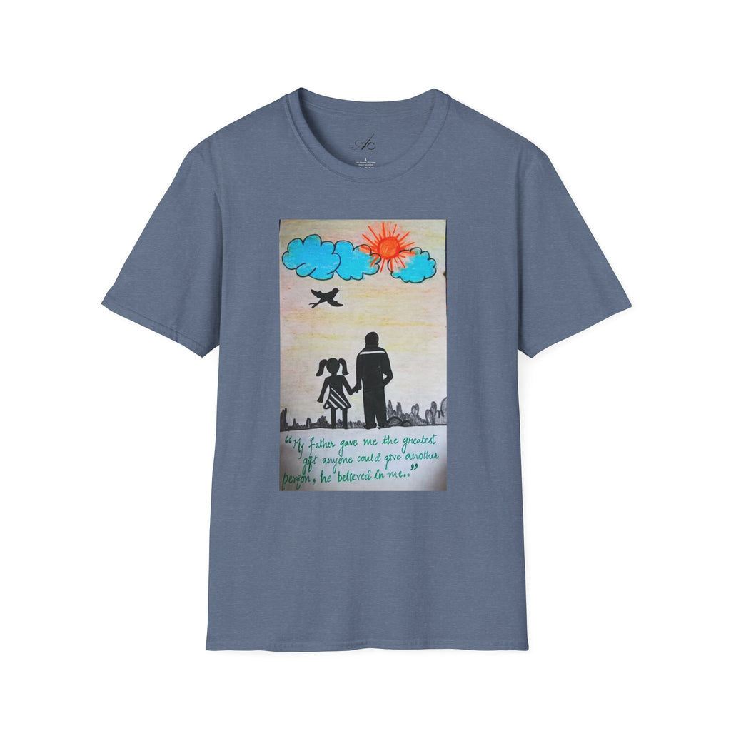 Inspirational Father-Daughter T-Shirt, Unisex Softstyle Tee for Family Bonding, Gift for Dads, Father's Day, Birthday