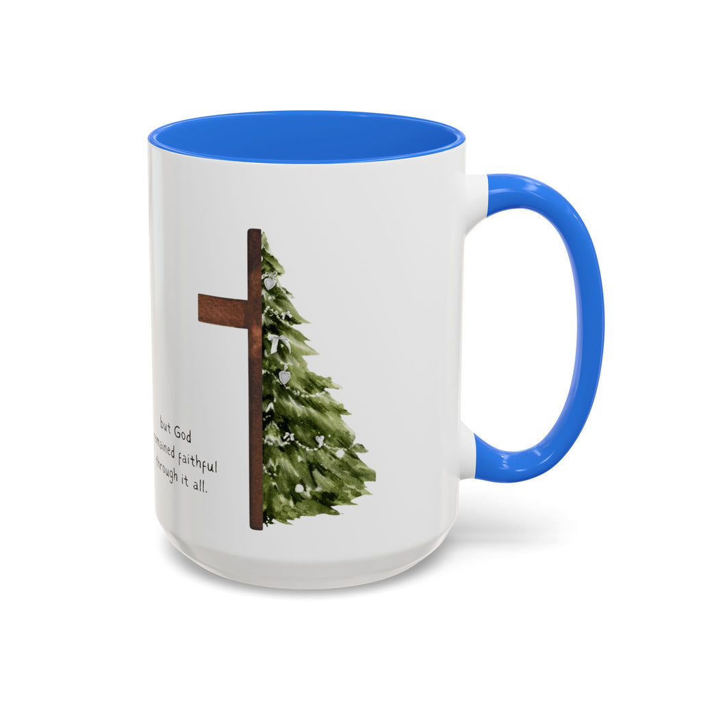 Christian Cross & Pine Tree Mug — Faith Reminder Coffee Cup (11oz/15oz)