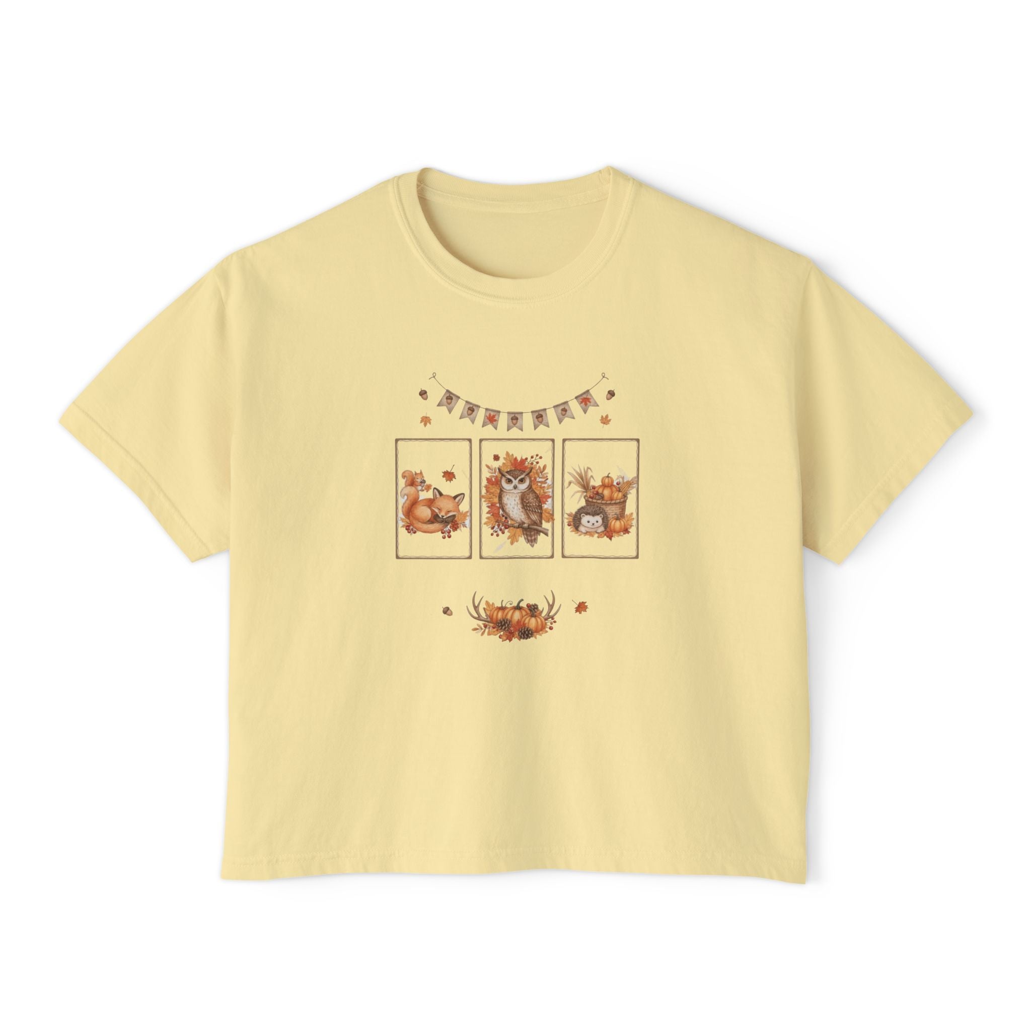 Autumn Vibes Women's Boxy Tee - Cozy Seasonal Apparel, Perfect for Fall Celebrations, Casual Style, Gift for Her, Cute Graphic Top