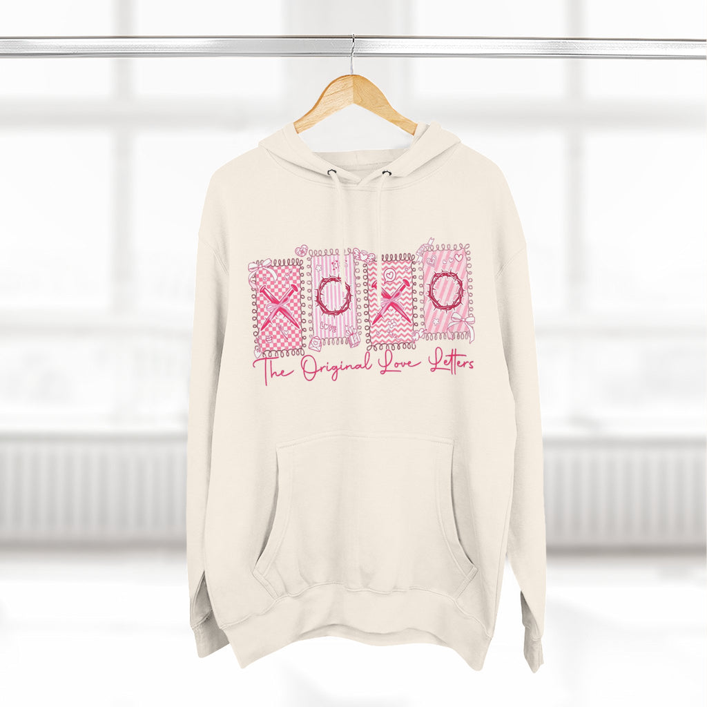 Hoodie  Pink XOXO Three Panel Love Letters Fleece Hoodie