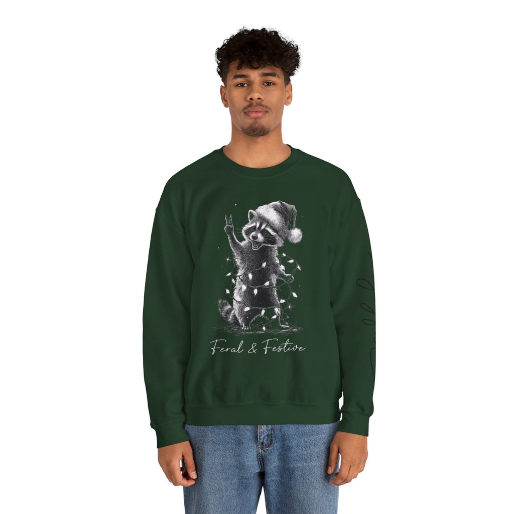 Holiday Raccoon Crewneck Sweatshirt Christmas Tshirts and sweaters,