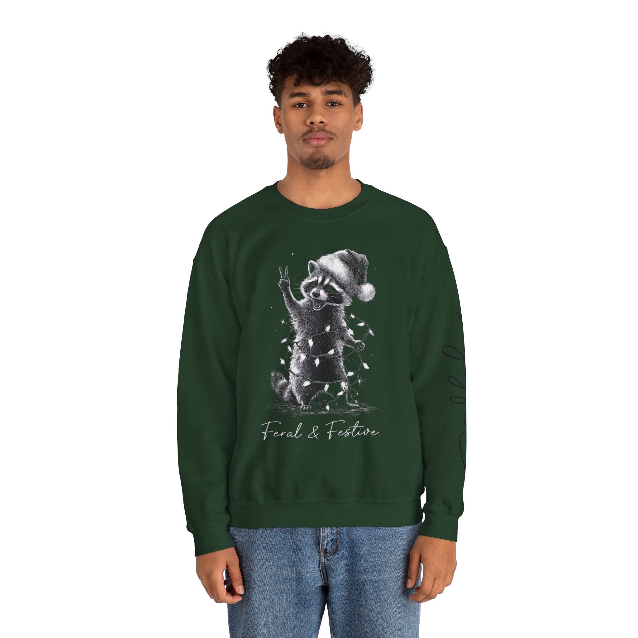 Holiday Raccoon Crewneck Sweatshirt Christmas Tshirts and sweaters,