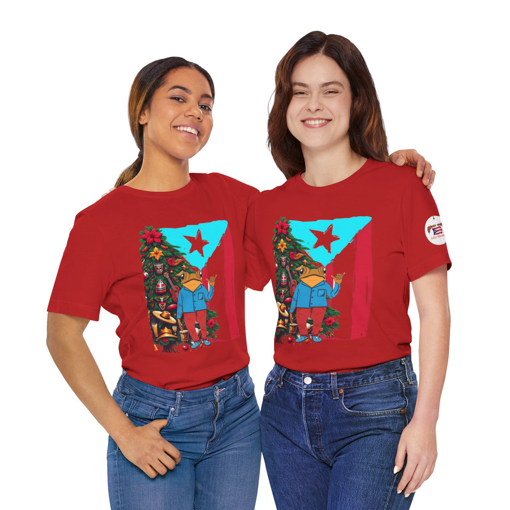 Puerto Rico Holiday T-Shirt  Coquí by Christmas Tree Graphic Puerto Rico’s Navidades