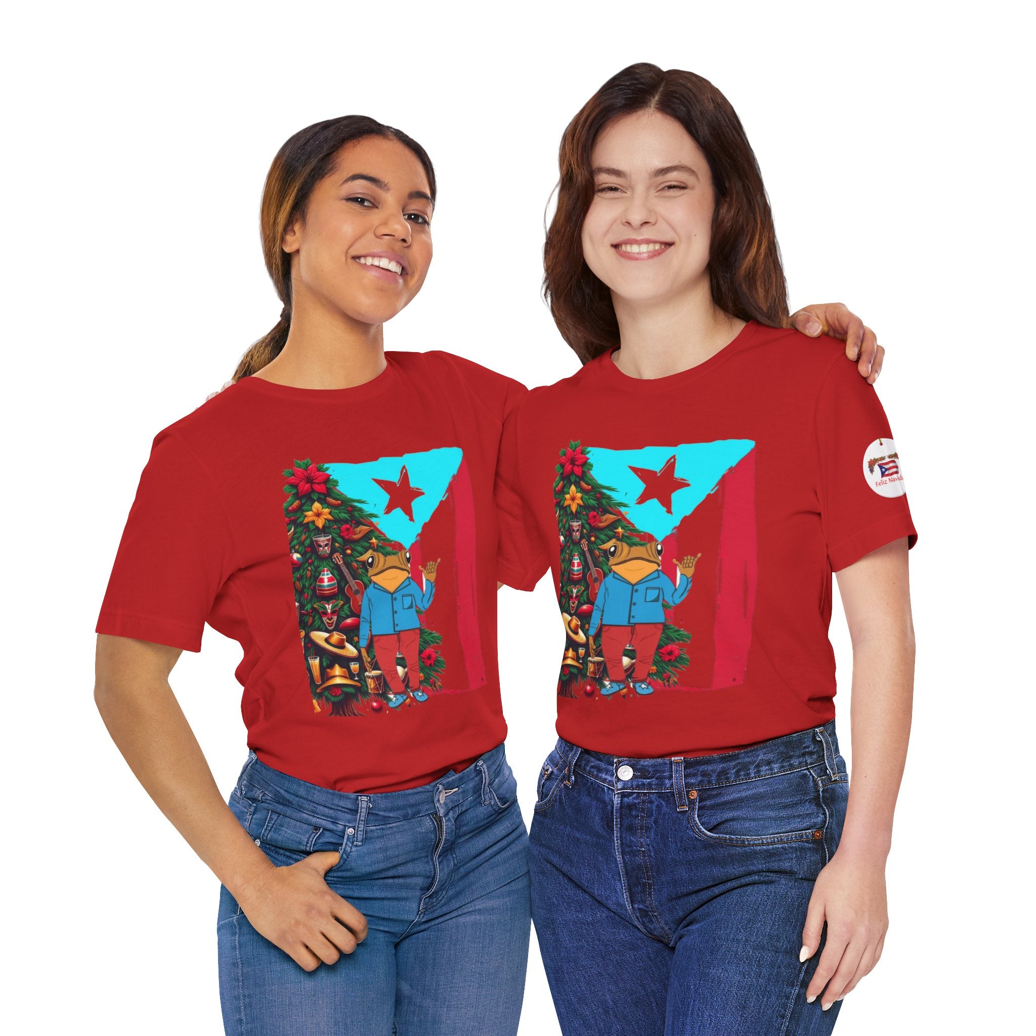 Puerto Rico Holiday T-Shirt  Coquí by Christmas Tree Graphic Puerto Rico’s Navidades