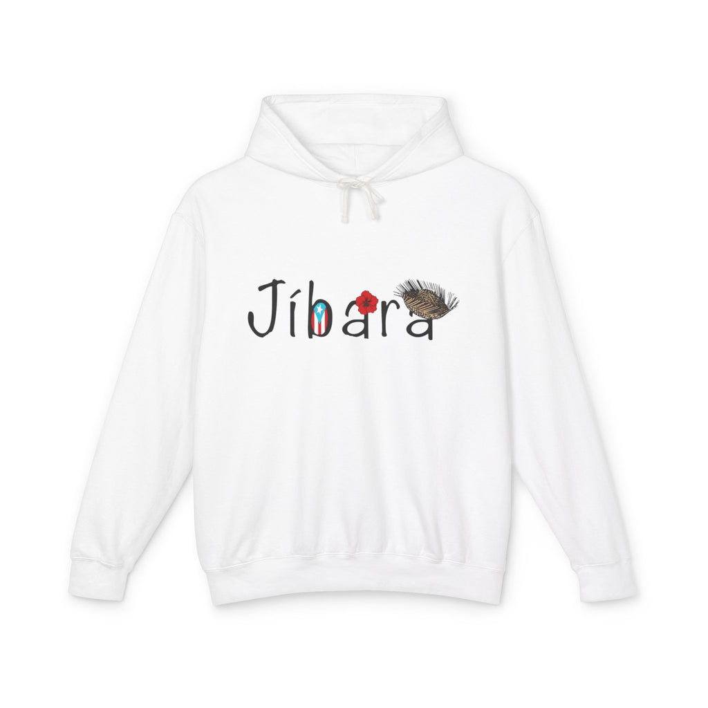 Jíbara Hoodie — Puerto Rican Heart Flag Lightweight Hooded Sweatshirt