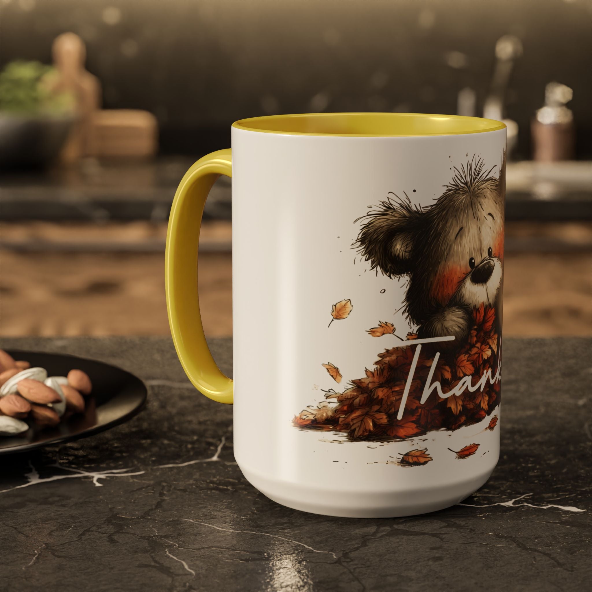 Thankful Bear Autumn Mug — Cute Fall Coffee Cup (11oz, 15oz)