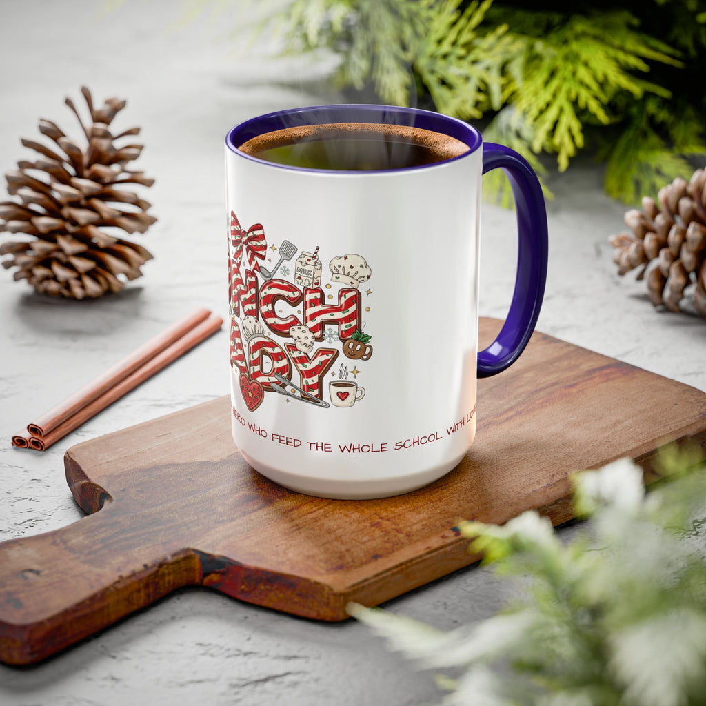 Lunch Lady Mug "Cafeteria Hero Who Feeds the Whole School With Love" | 11oz/15oz Gift  School Staff Christmas Mug Collection