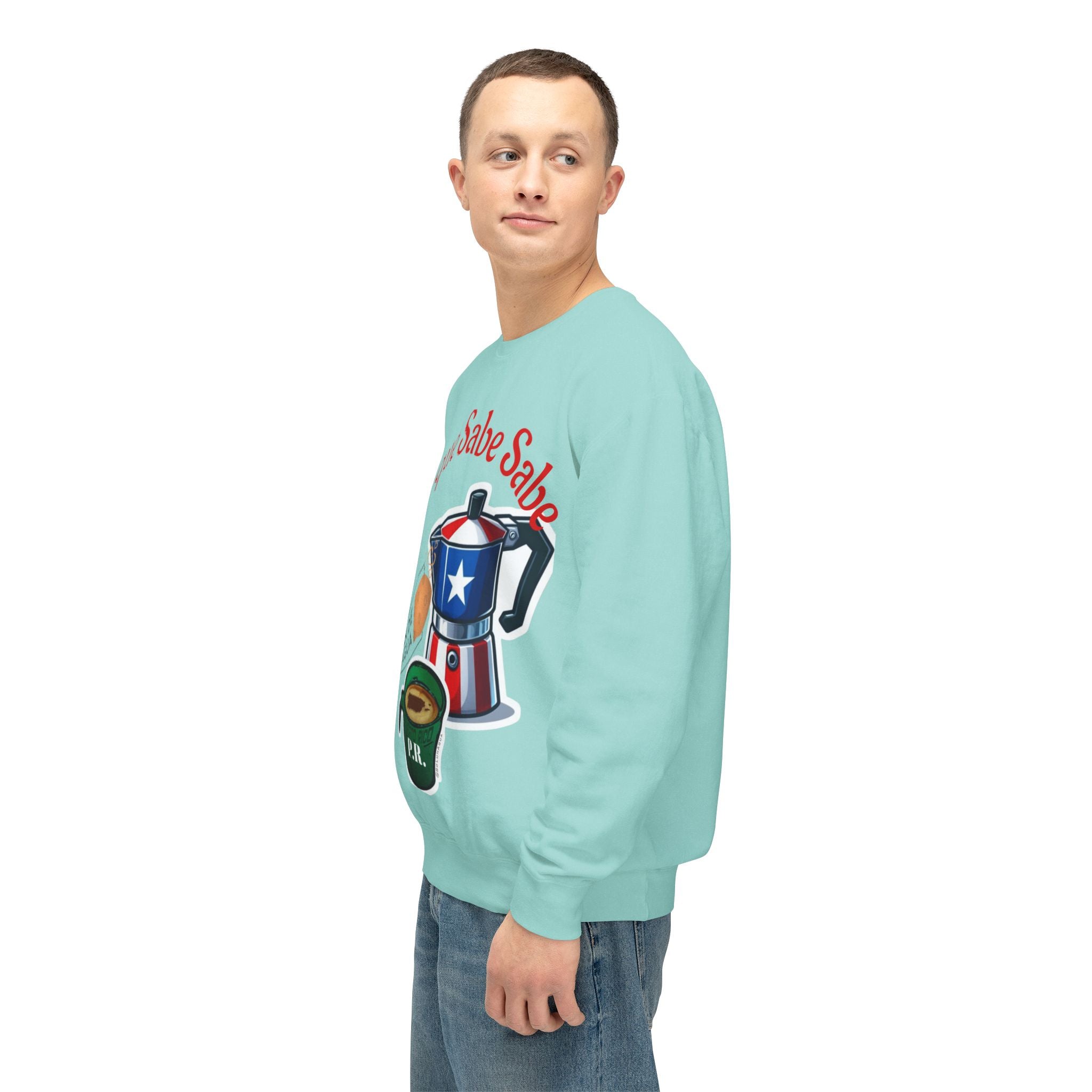 Crewneck Sweatshirt — "El que Sabe Sabe" Puerto Rico Coffee Design