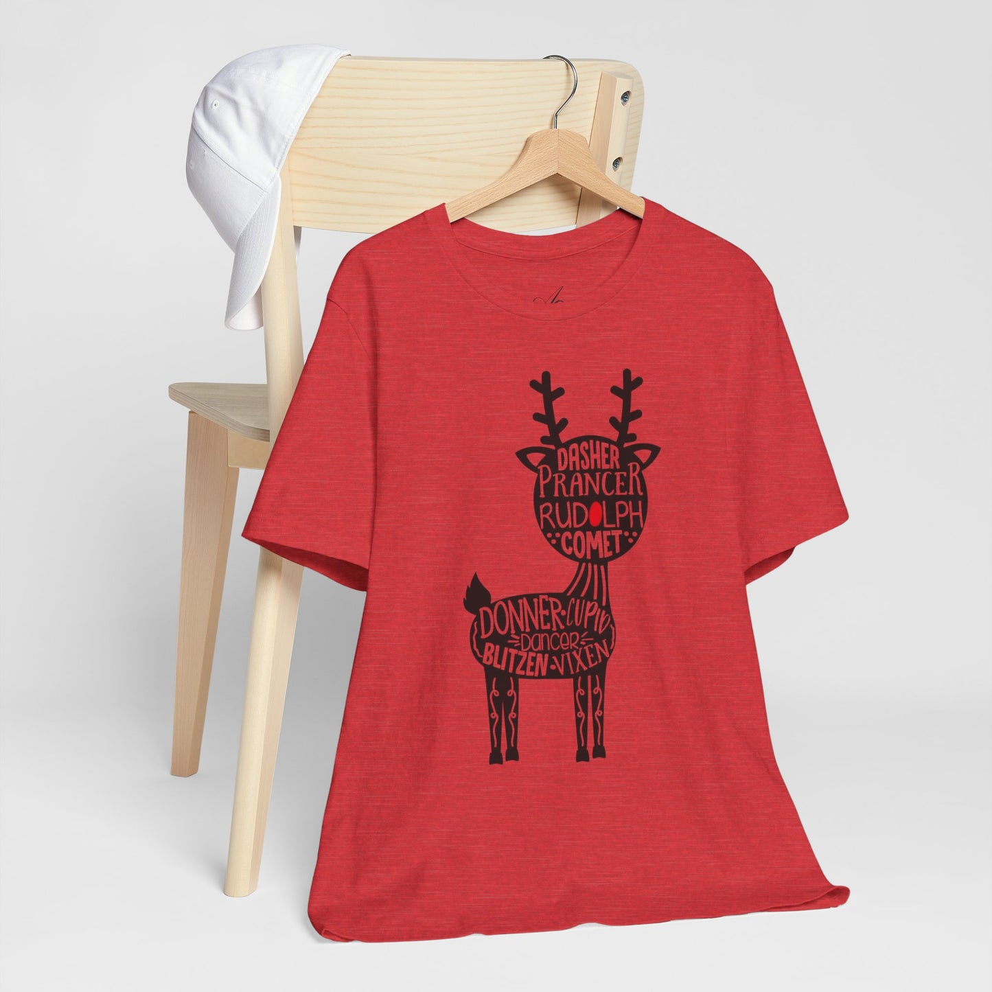 Christmas Reindeer Graphic Tee - Unisex Jersey Short Sleeve Shirt
