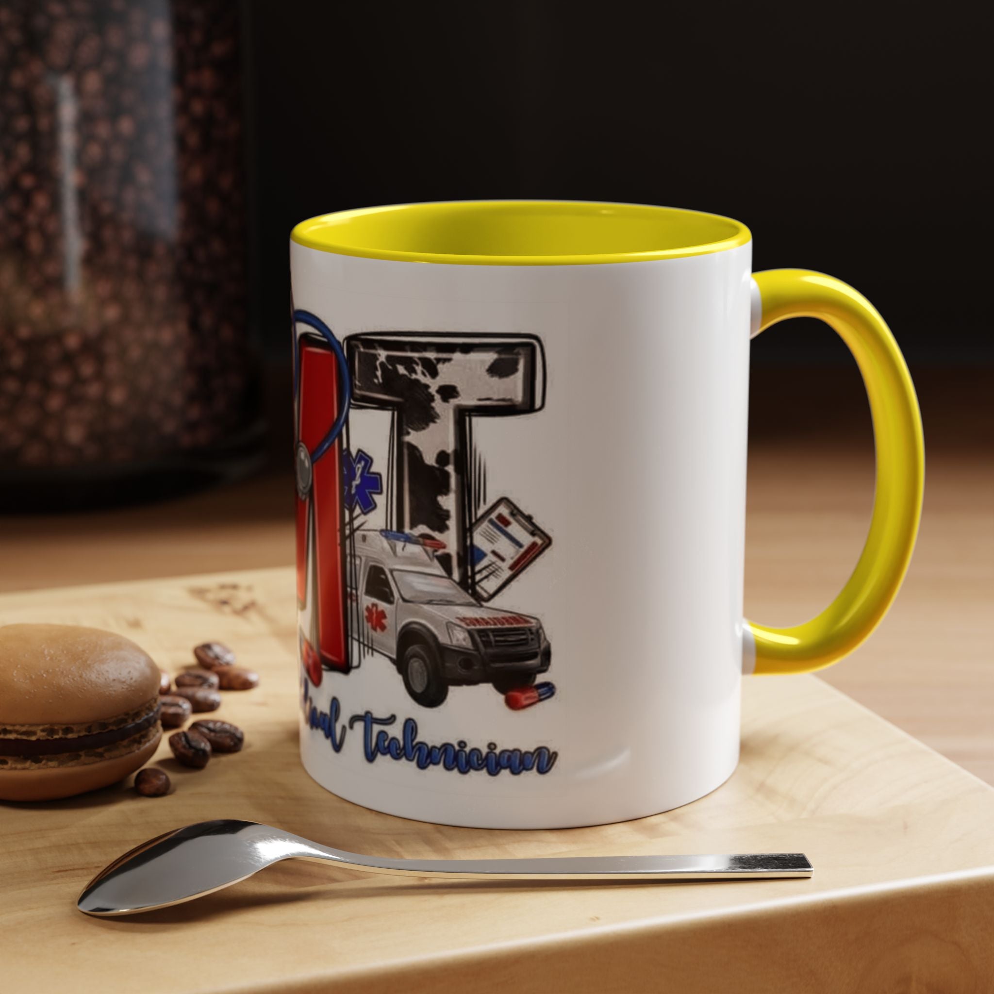 EMT Coffee Mug — Emergency Medical Technician Ambulance Stethoscope Design (11/15oz) Medical Christmas Mug