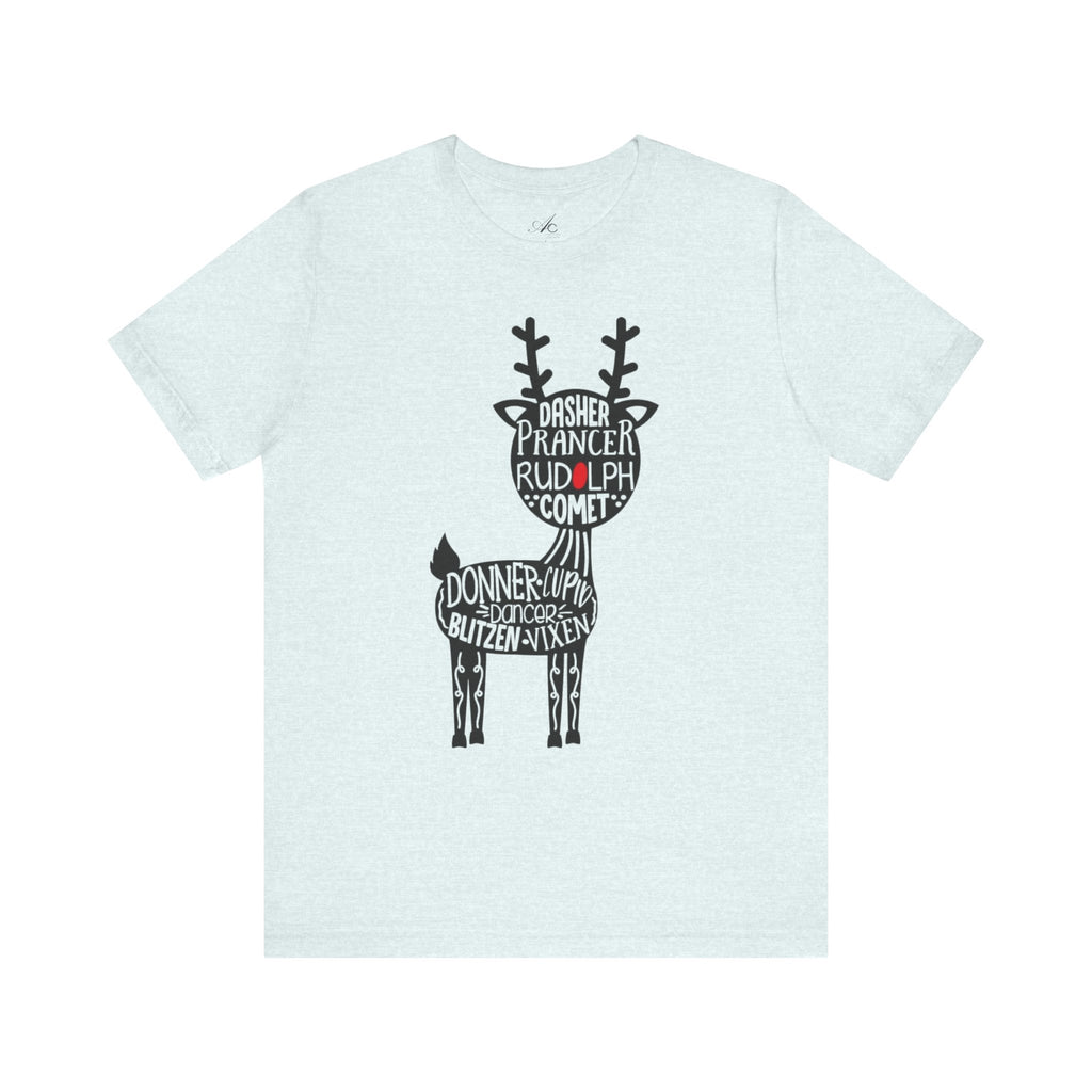 Christmas Reindeer Graphic Tee - Unisex Jersey Short Sleeve Shirt