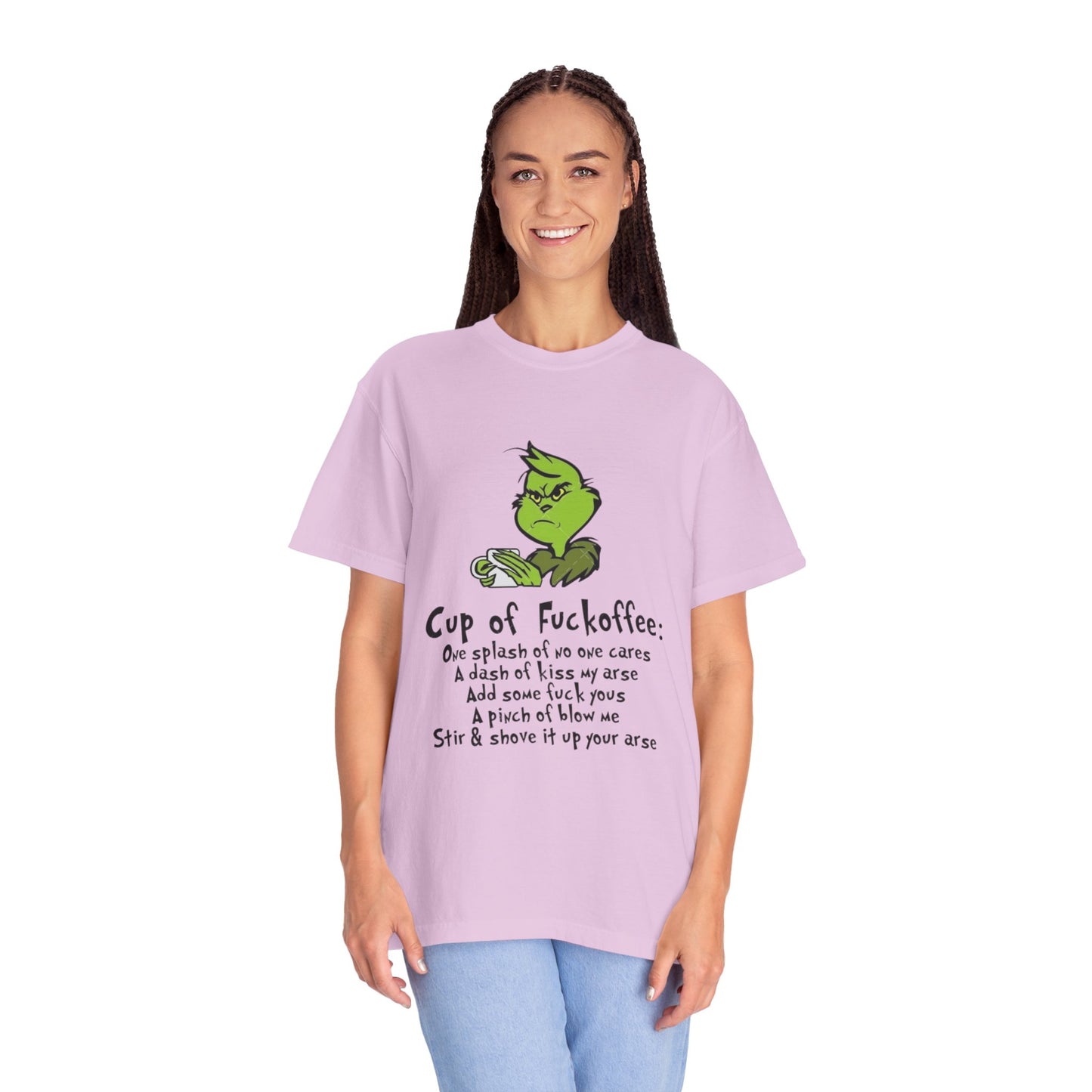 Holiday Graphic Tees  Cozy Festive Wear Funny Grinch-Inspired Unisex T-Shirt Cup of Fuckoffee