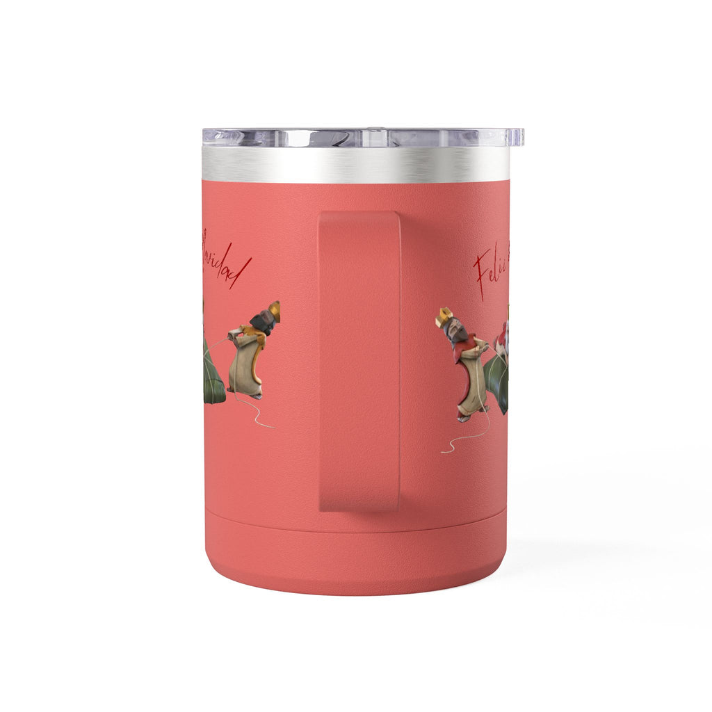 3 KINGS Holiday Travel Tumbler — 'Feliz Navidad' Dachshund Santa Design Coffee Cup for Fun Celebrations