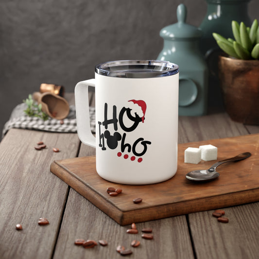 Christmas Mugs | Holiday Coffee Cups with Festive Quotes & Designs Holiday Insulated Coffee Mug - 'Ho Ho Ho' Xmas Gift