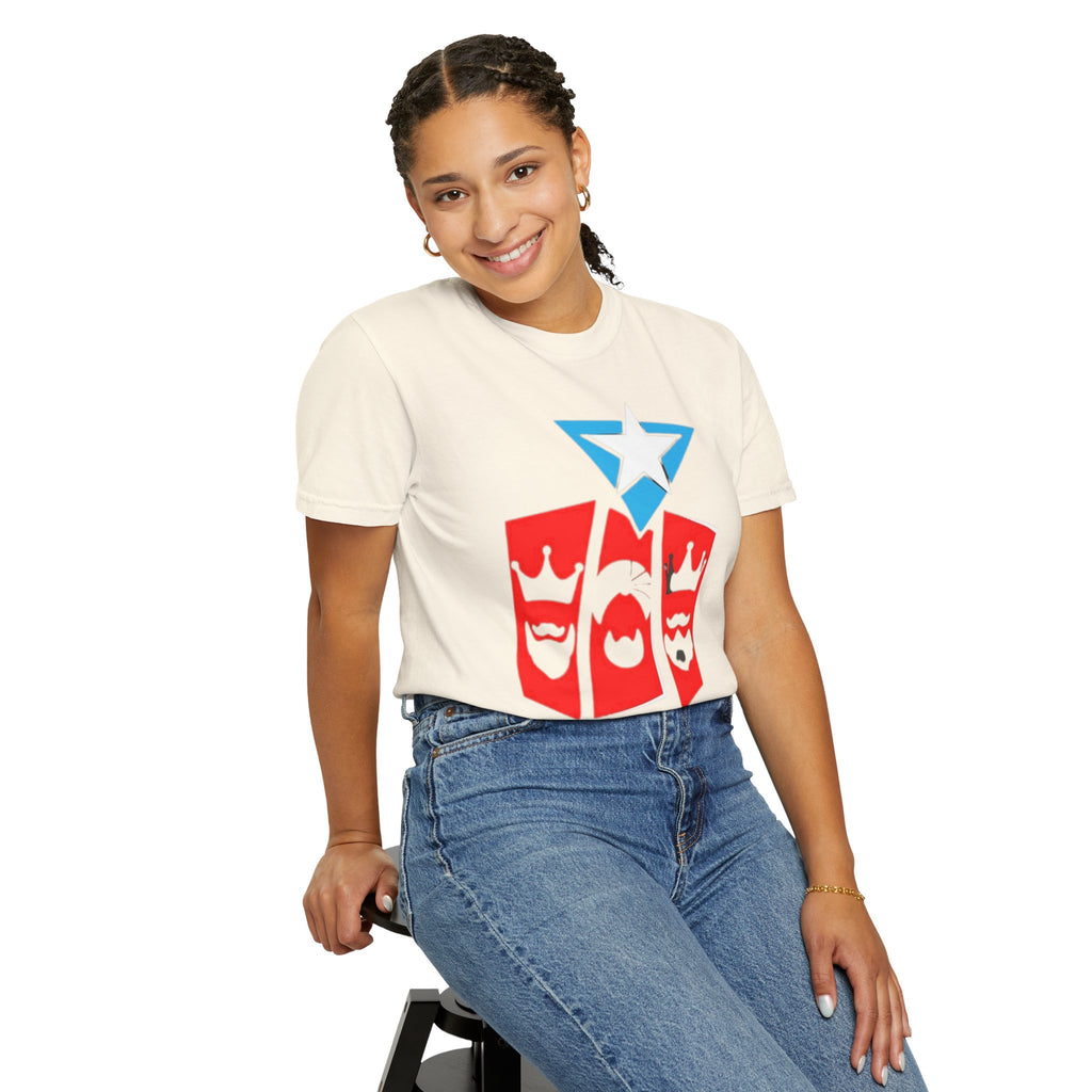 The Three Kings T-Shirt — Puerto Rican Three Kings Graphic Tee (Star & Crown Silhouettes)