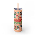 Emergency Department Nurse Christmas Skinny Tumbler - 20oz Holiday Medical Travel Cup with Straw Medical Christmas Mug